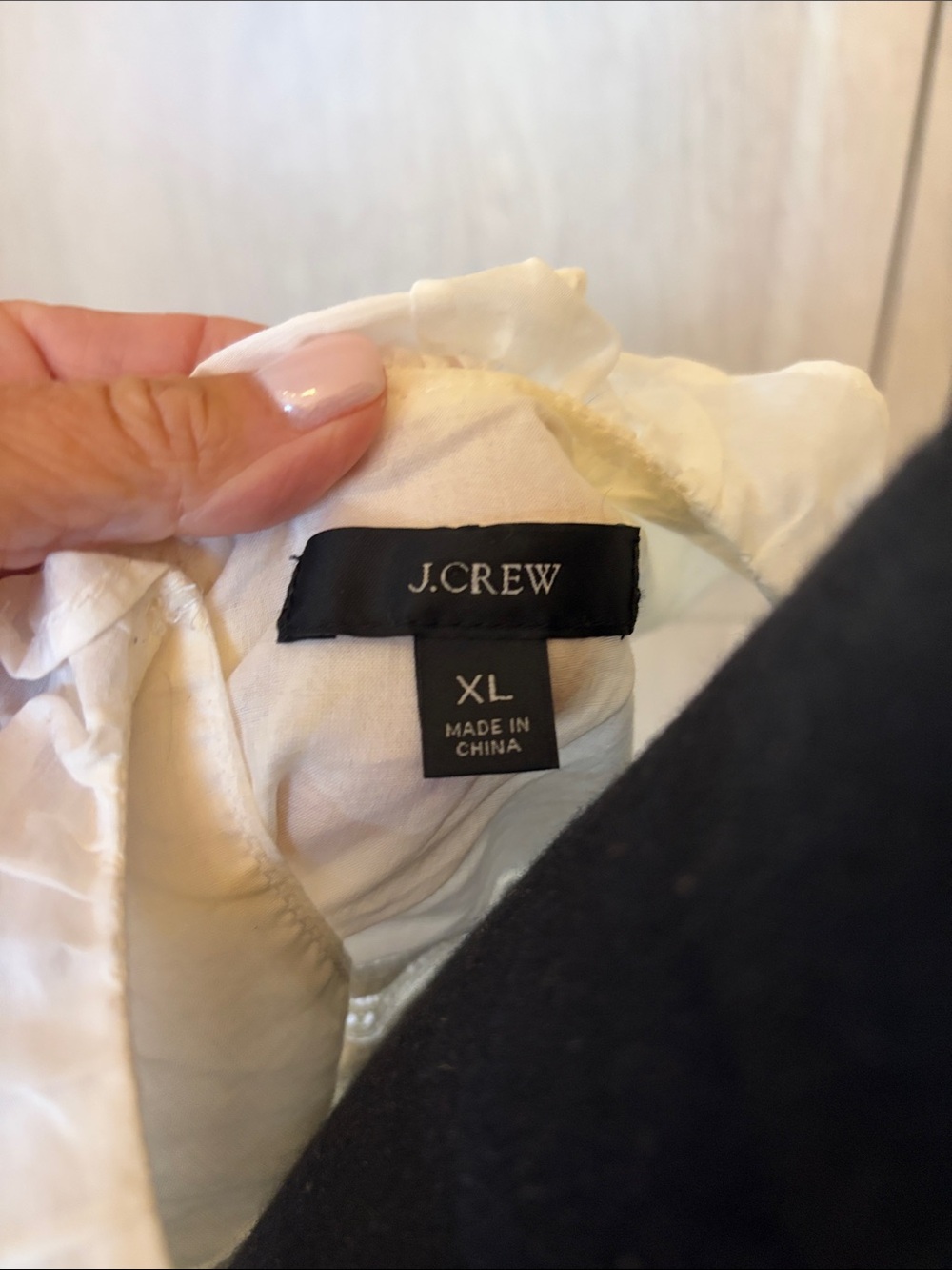 J. Crew Cream Ruffle Lace-Trim Top - Picture 3 of 3